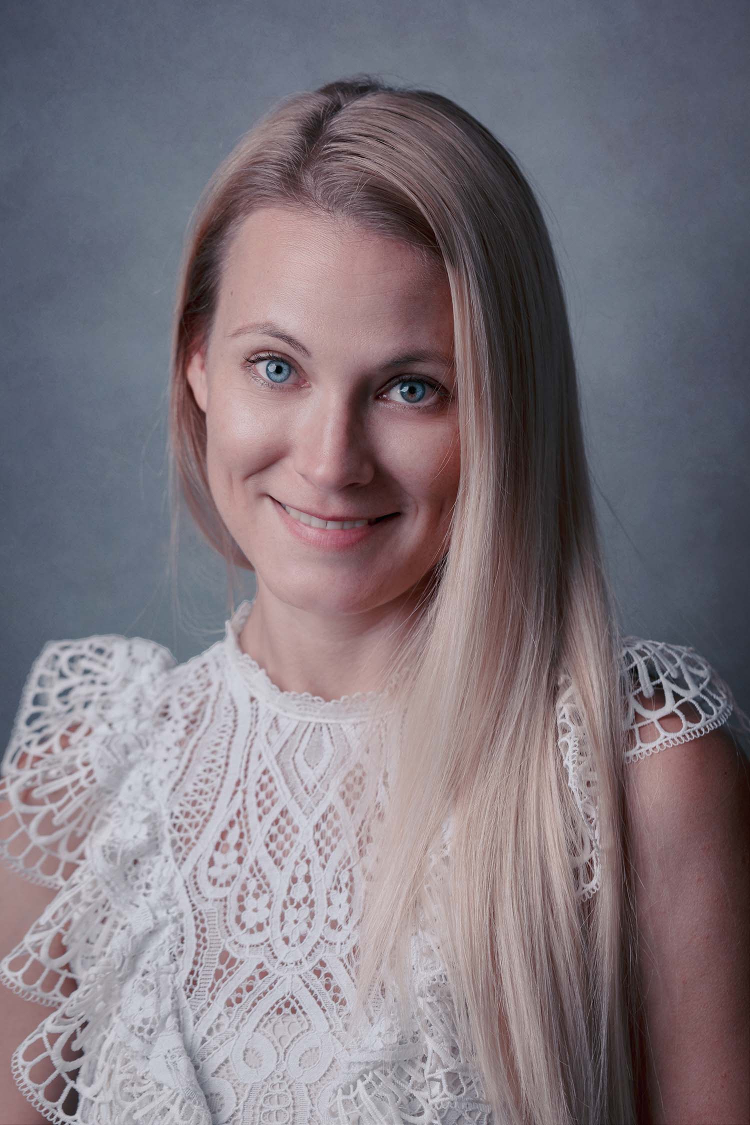 blond woman portrait with a beautiful long hair