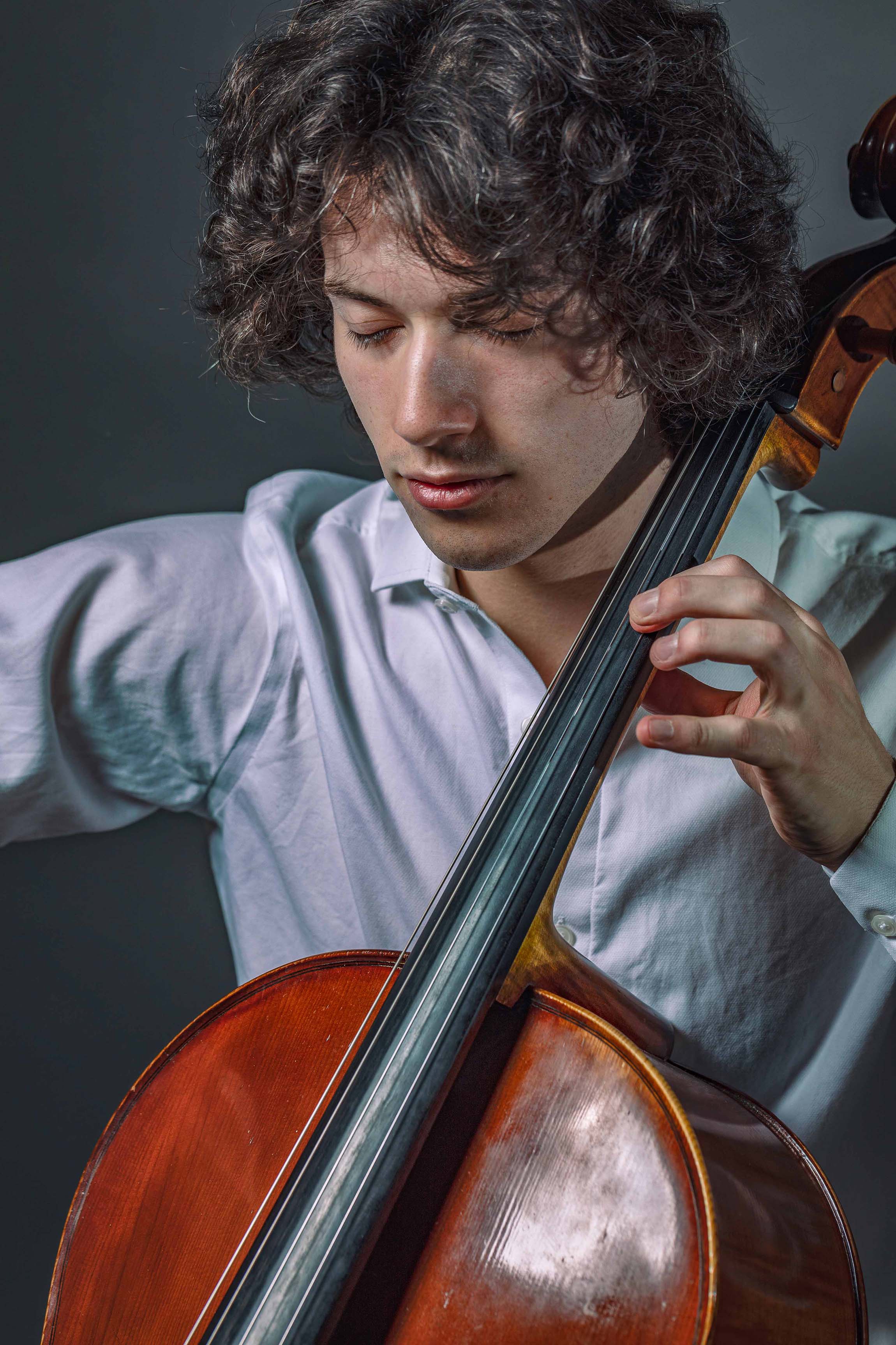 Young cellist portrait